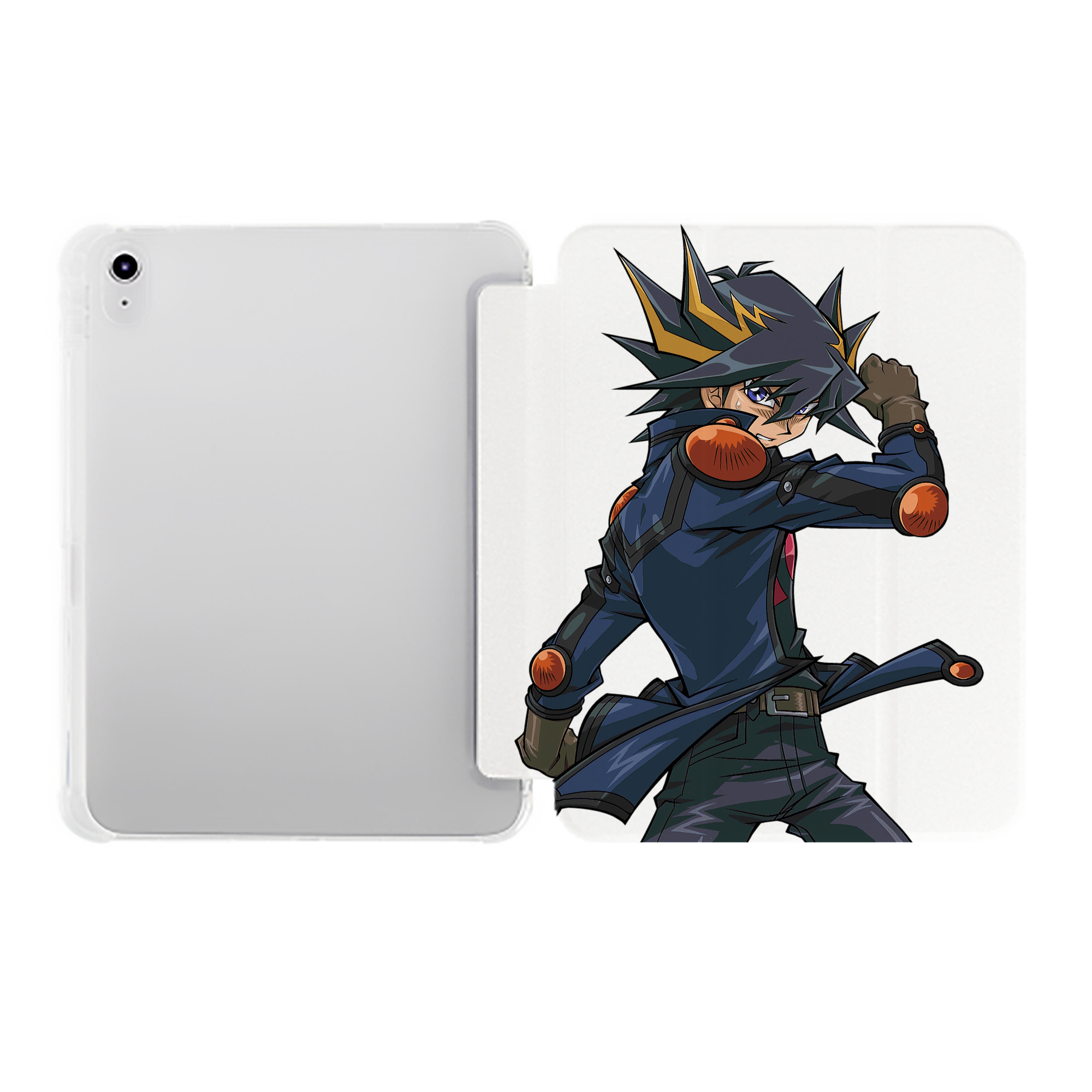 （画像用） 遊☆戯☆王 Yu-Gi-Oh! IPad ケース ペン収納付き 三つ折りスタンド PUレザー×シリコン 対応機種9.5/10.5/10.9インチ